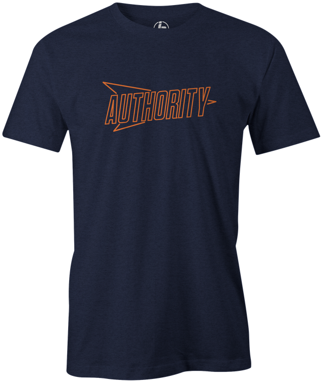 Columbia 300 Authority Men's T-Shirt, Navy, bowling, bowling ball, logo, brand, t, t shirt, tee, tee-shirt, tees, league bowling team shirt, tournament shirt, pba, pwba, usbc, junior gold, cool. 