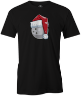 Tis' the season for ugly Christmas bowling tee shirt sweaters. Our The Santa Ball tee!  ugly t-shirt comes in red and black colors. Show your holiday spirit with this shirt that helps you hook the ball at your office party or night out with your friends!  Bowling gift holiday gift guide. Tee-shirt gift. Christmas Tree