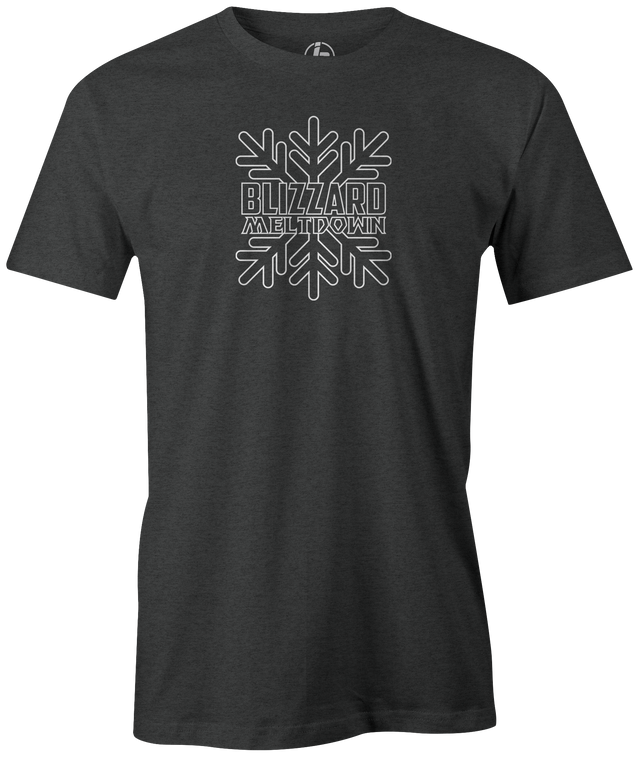 Blizzard Meltdown by Swag Bowling. Swag Bowling Classic Logo T-shirt. This shirt is perfect for bowling practice, leagues or weekend tournaments. Men's T-Shirt, bowling ball, tee, tee shirt, tee-shirt, t shirt, t-shirt, tees, league, tournament shirt, PBA, PWBA, USBC. 