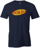 Bowler Men's T-Shirt, Navy, bowling, funny, cool, vintage, novelty, television, tv show, tee, t shirt, t-shirt, tees, t,, Seinfeld,, league bowling team shirt, tournament shirtt