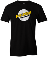 Special design by YouTuber Louis Luna aka AznTheBowler. Make a "Big Bang" on the lanes and Bowlzinga! BAZINGA spoof from Sheldon Cooper on the big bang theory. bowling bowling tee shirt tshirt red and black  