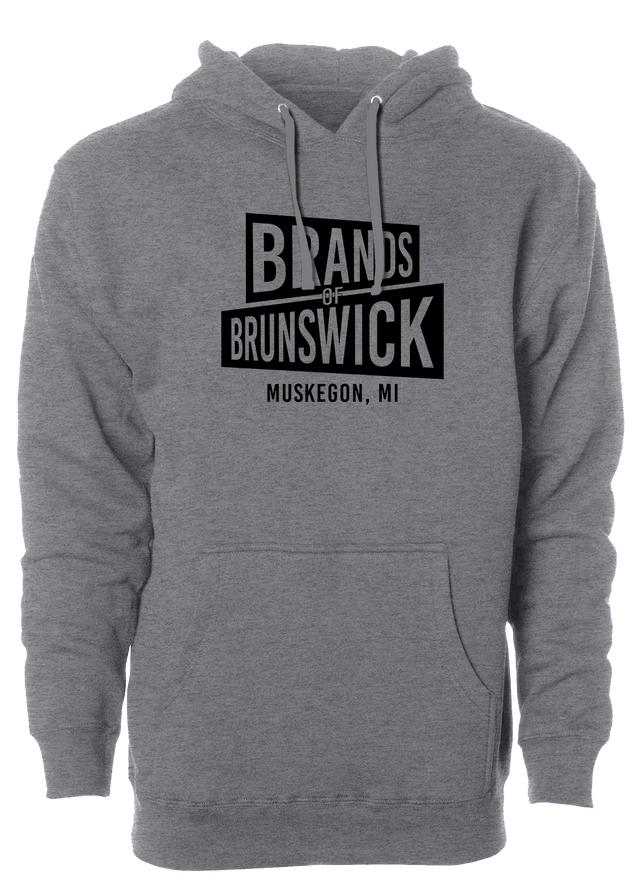Brunswick, Radical, DV8, Hammer, Track, Columbia, and Ebonite. This new Pennant Hoodie is the perfect shirt for any Brands of Brunswick bowling fan. Retro Brunswick bowling league shirts on sale discounted gifts for bowlers. Bowling party apparel. Original bowling tees. throwback