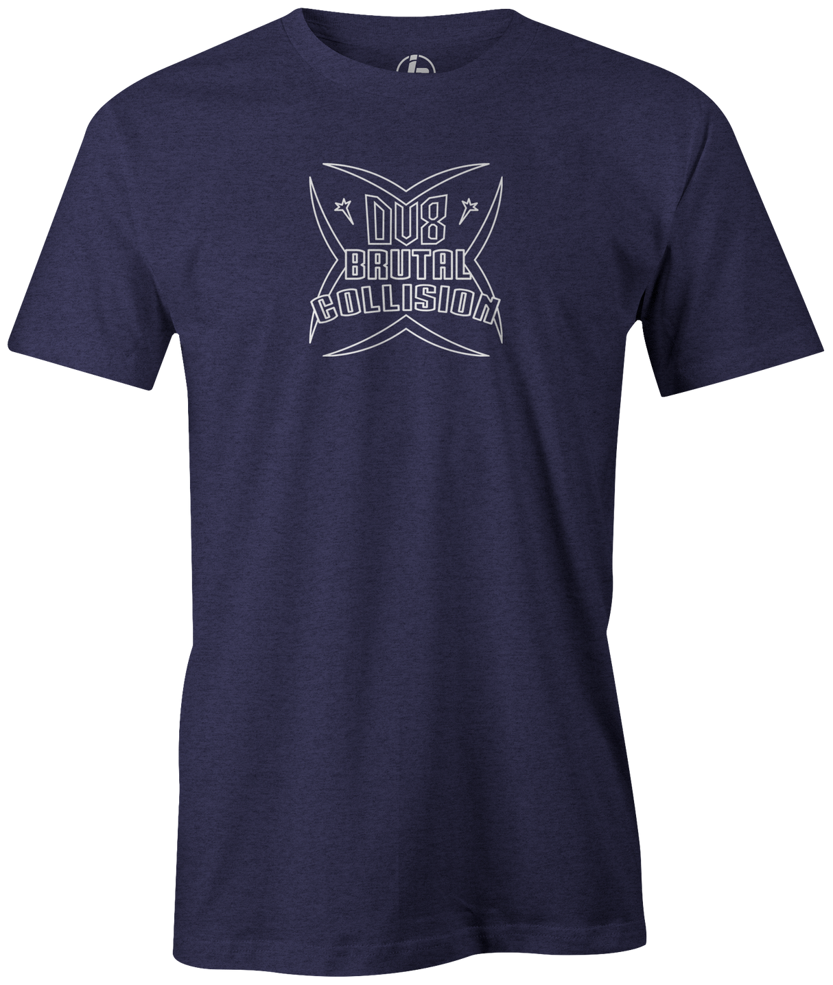 The DV8 Brutal Collision tee is available in both Purple and Charcoal.. This is the perfect gift for any DV8 bowling fan or avid bowler. Tee, tee shirt, tee-shirt, t-shirt, t shirt, team bowling shirt, league bowling shirt, brunswick bowling, bowling brand, usbc, pba, pwba, apparel, cool tee. 