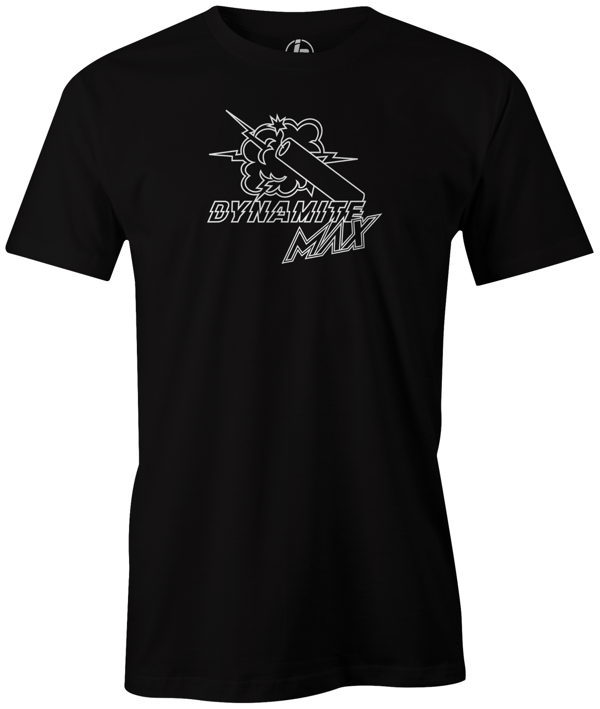 Dynamite Max by Swag Bowling. Swag Bowling Classic Logo T-shirt. This shirt is perfect for bowling practice, leagues or weekend tournaments. Men's T-Shirt, bowling ball, tee, tee shirt, tee-shirt, t shirt, t-shirt, tees, league, tournament shirt, PBA, PWBA, USBC. Charcoal, Black, Purple, Red