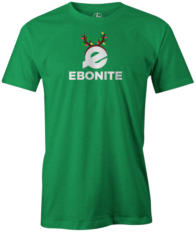 Tis' the season for Christmas bowling tee shirts. Show your Merriness on and off the lanes with the Ebonite bowling Holiday T-shirt!  ugly t-shirt comes in red and black colors. Show your holiday spirit with this shirt that helps you hook the ball at your office party or night out with your friends!  Bowling gift holiday gift guide. Tee-shirt gift. Christmas Tree