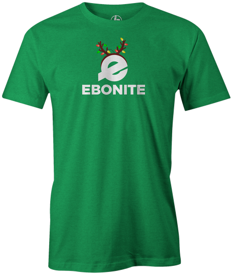 Tis' the season for Christmas bowling tee shirts. Show your Merriness on and off the lanes with the Ebonite bowling Holiday T-shirt!  ugly t-shirt comes in red and black colors. Show your holiday spirit with this shirt that helps you hook the ball at your office party or night out with your friends!  Bowling gift holiday gift guide. Tee-shirt gift. Christmas Tree