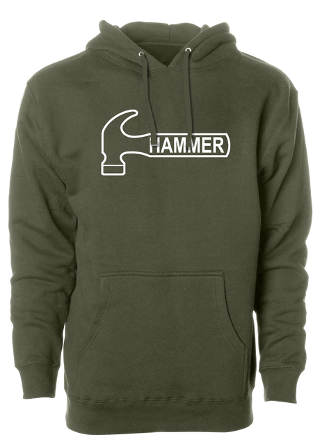 It's Hammer Time! Wear this iconic logo with pride. Grab this classic Hammer Hoodie t-shirt and hit the lanes! This is the perfect gift for all Hammer fans! Bill o'neill, Tshirt, tee, tee-shirt, tee shirt, Pro shop. League bowling team shirt. PBA. PWBA. USBC. Junior Gold. Youth bowling. Tournament t-shirt. Men's. Bowling Ball.