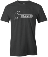 It's Hammer Time! Wear this iconic logo with pride. Grab this classic Hammer t-shirt and hit the lanes! This is the perfect gift for all Hammer fans! Bill o'neill, Tshirt, tee, tee-shirt, tee shirt, Pro shop. League bowling team shirt. PBA. PWBA. USBC. Junior Gold. Youth bowling. Tournament t-shirt. Men's. Bowling Ball.