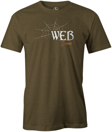 Hammer Web Men's T-shirt, Army Green, Bowling, Bowling Ball, tshirt, tee, tee-shirt, tee shirt, web tour, black widow, bill o'neil, shannon o'keefe