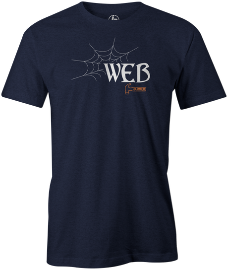Hammer Web Men's T-shirt, Navy, Bowling, Bowling Ball, tshirt, tee, tee-shirt, tee shirt, web tour, black widow, bill o'neil, shannon o'keefe
