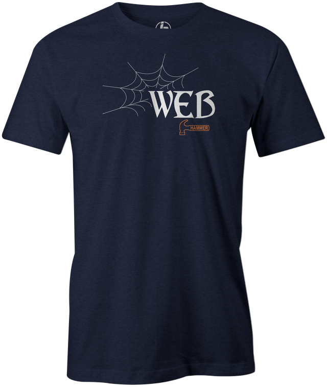 Hammer Web Men's T-shirt, Navy, Bowling, Bowling Ball, tshirt, tee, tee-shirt, tee shirt, web tour, black widow, bill o'neil, shannon o'keefe