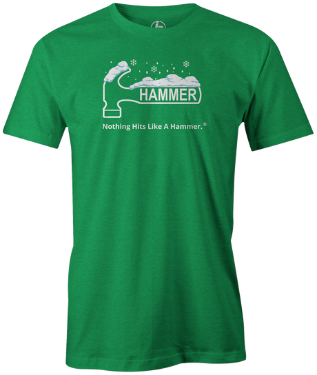 Tis' the season for Christmas bowling tee shirts. Show your Merriness on and off the lanes with the Hammer Holiday T-shirt!  ugly t-shirt comes in red and black colors. Show your holiday spirit with this shirt that helps you hook the ball at your office party or night out with your friends!  Bowling gift holiday gift guide. Tee-shirt gift. Christmas Tree