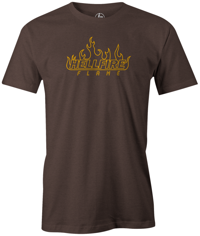 Hellfire Flame by Swag Bowling. Swag Bowling Classic Logo T-shirt. This shirt is perfect for bowling practice, leagues or weekend tournaments. Men's T-Shirt, bowling ball, tee, tee shirt, tee-shirt, t shirt, t-shirt, tees, league, tournament shirt, PBA, PWBA, USBC. 