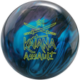 The Katana Assault has an RG of 2.501, a diff of 0.051, and an intermediate differential of 0.020. This core yields a quick response to friction and a lot of continuation through the pins. Inside Bowling Pro Shop powered by Ray Orf's in St. Louis MO USA. Best prices online with free shipping on all orders over $75.