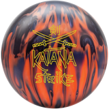 The Katana Strike has an RG of 2.501, a differential of 0.051, and an intermediate differential of 0.020. The Strike, like its predecessor, the Katana Assault, yields a quick response to friction and lots of continuation through the pins. The Katana Strike uses the same base cover HyperKinetic22 Inside Bowling Pro Shop.
