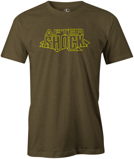 After Shock Men's T-shirt, Army Green, Bowling, tee, tee-shirt, tee shirt, tshirt, retro