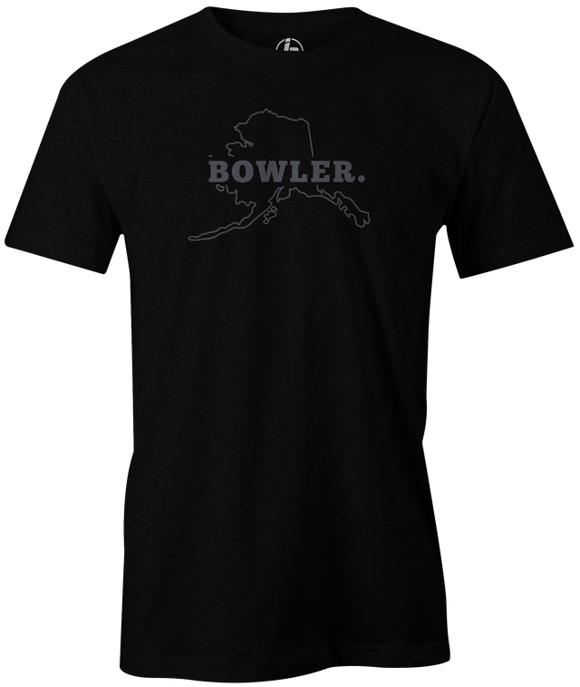 Alaska State Men's Bowling T-shirt, Black, Cool, novelty, tshirt, tee, tee-shirt, tee shirt, teeshirt, team, comfortable