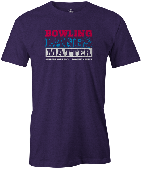 Bowling Lanes Matter Men's T-shirt, Purple,  cool, awesome, fun, tee, tee shirt, tee-shirt, vintage, original, league bowling shirt, tournament shirt