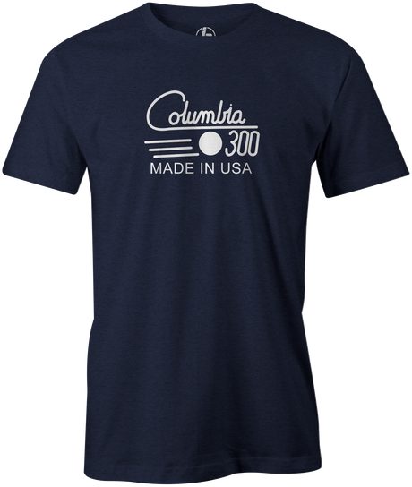 Columbia 300 Retro Men's T-Shirt, Navy, tshirt, tee, tee-shirt, tee shirt, retro, cool, bowling ball