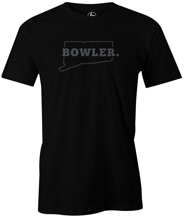 Connecticut State Men's Bowling T-shirt, Black, Cool, novelty, tshirt, tee, tee-shirt, tee shirt, teeshirt, team, comfortable