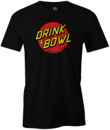 Drink & Bowl Pop Culture Bowling T-Shirt Black