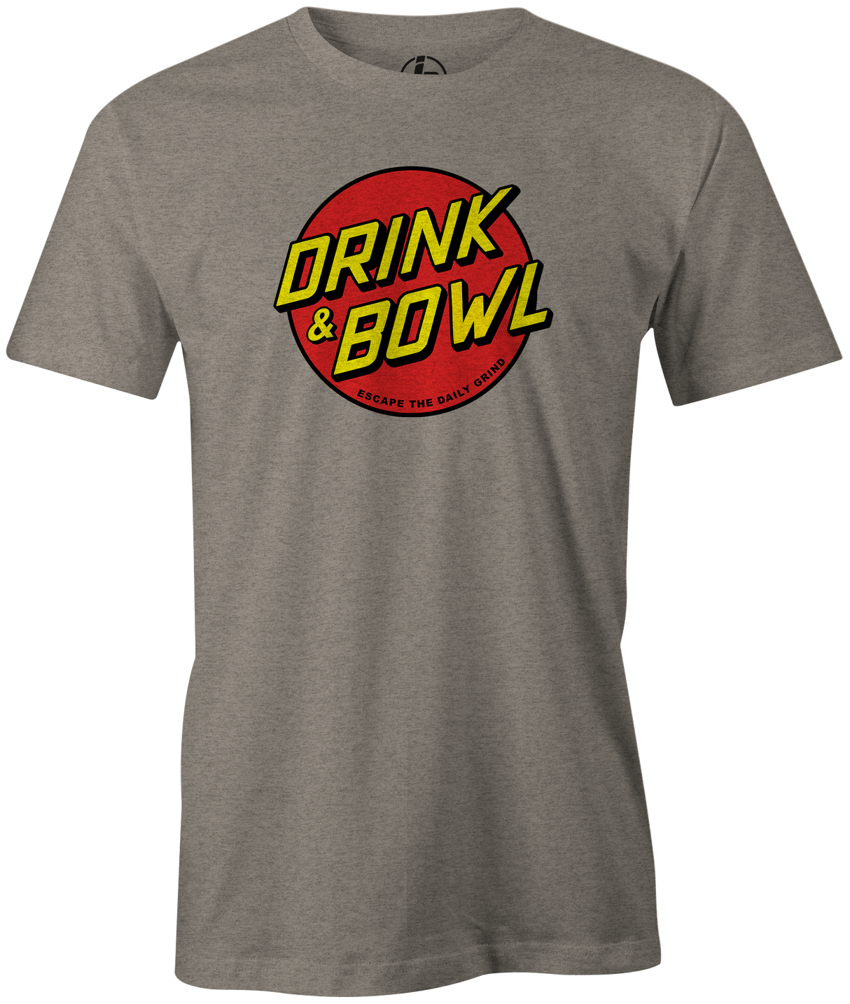 Drink & Bowl Pop Culture Bowling T-Shirt Gray