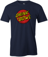 Drink & Bowl Pop Culture Bowling T-Shirt Navy