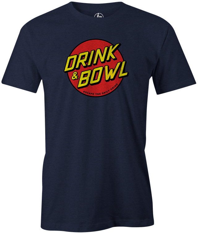 Drink & Bowl Pop Culture Bowling T-Shirt Navy