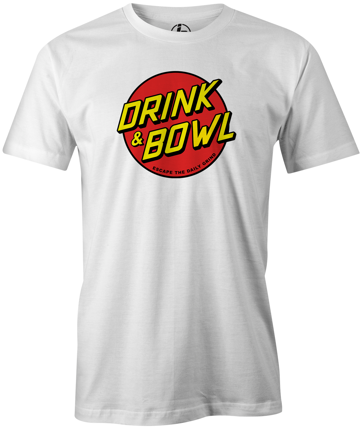 Drink & Bowl Pop Culture Bowling T-Shirt White