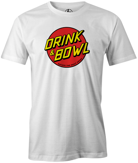 Drink & Bowl Pop Culture Bowling T-Shirt White