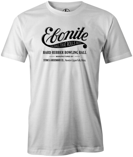 Ebonite Bowling T-Shirt Vintage Logo Black White