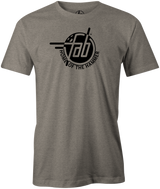 Faball Enterprises Men's T-Shirt, Grey, Bowling, tshirt, tee, tee shirt, tee-shirt, old school, throw back, purple hammer, blue hammer, black hammer, pink hammer, bowling ball. 