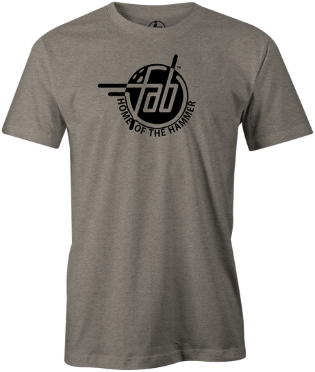 Faball Enterprises Men's T-Shirt, Grey, Bowling, tshirt, tee, tee shirt, tee-shirt, old school, throw back, purple hammer, blue hammer, black hammer, pink hammer, bowling ball. 