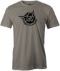 Faball Enterprises Men's T-Shirt, Grey, Bowling, tshirt, tee, tee shirt, tee-shirt, old school, throw back, purple hammer, blue hammer, black hammer, pink hammer, bowling ball. 