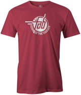 Faball Enterprises Men's T-Shirt, Red, Bowling, tshirt, tee, tee shirt, tee-shirt, old school, throw back, purple hammer, blue hammer, black hammer, pink hammer, bowling ball. 