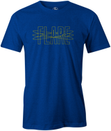 Track Flare Men's T-Shirt, Blue, track bowling, bowling ball, bowling ball logo, track, retro, old school, throwback, vintage, tshirt, tee, tee-shirt, tee shirt.