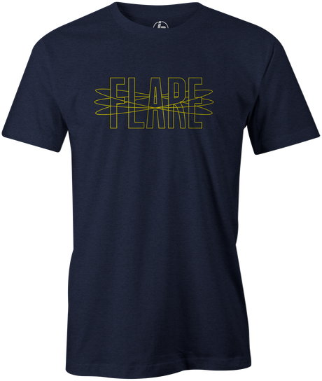 Track Flare Men's T-Shirt, Navy, track bowling, bowling ball, bowling ball logo, track, retro, old school, throwback, vintage, tshirt, tee, tee-shirt, tee shirt.