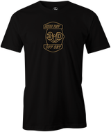 3D Off Set Hammer Bowling T-Shirt Black Vintage