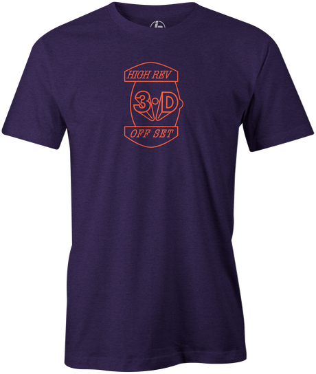 3D Off Set Hammer Bowling T-Shirt Black Purple