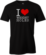 I Love Weight Holes Men's Shirt, Black, funny, novelty, bowling, t-shirt, tshirt, tee, tee-shirt, tees
