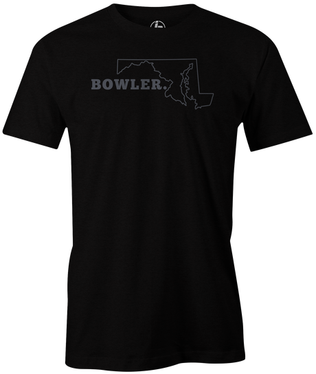 Maryland State Men's Bowling T-shirt, Black, Cool, novelty, tshirt, tee, tee-shirt, tee shirt, teeshirt, team, comfortable