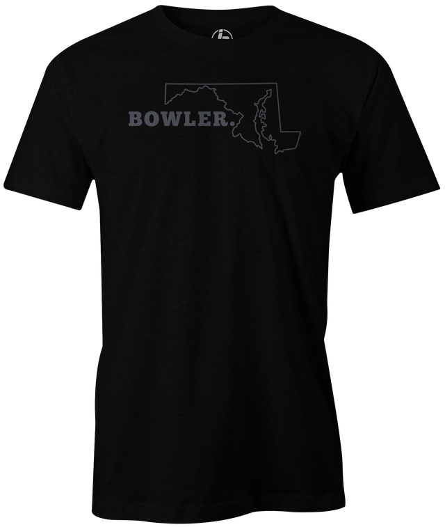 Maryland State Men's Bowling T-shirt, Black, Cool, novelty, tshirt, tee, tee-shirt, tee shirt, teeshirt, team, comfortable