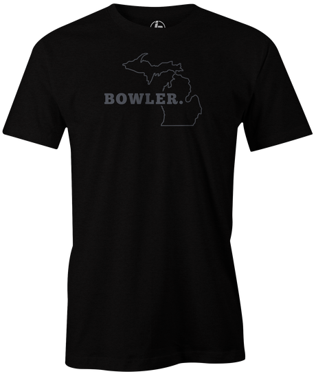 Michigan State Men's Bowling T-shirt, Black, Cool, novelty, tshirt, tee, tee-shirt, tee shirt, teeshirt, team, comfortable