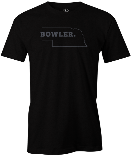 Nebraska State Men's Bowling T-shirt, Black, Cool, novelty, tshirt, tee, tee-shirt, tee shirt, teeshirt, team, comfortable