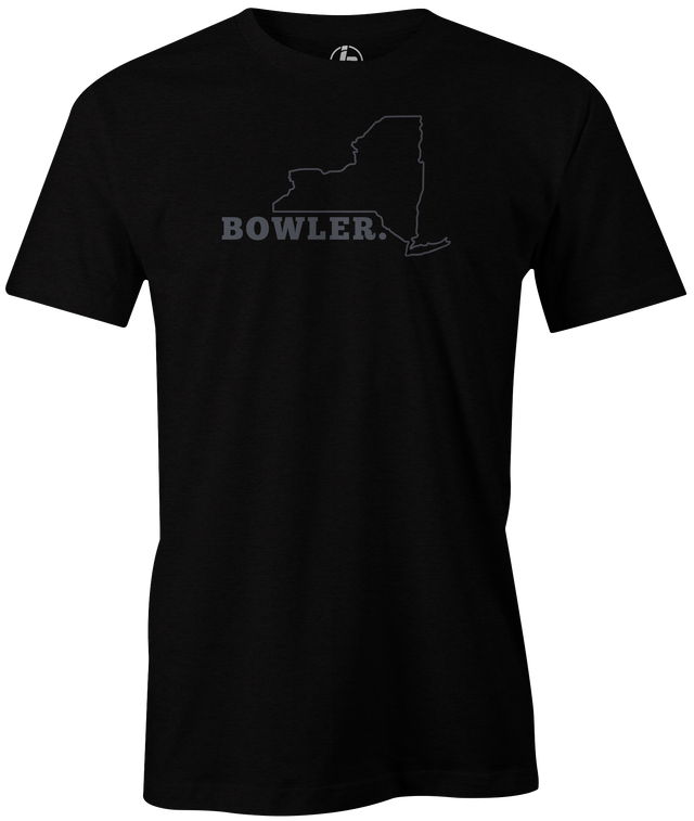 New York Men's State Bowling T-shirt, Black, Cool, novelty, tshirt, tee, tee-shirt, tee shirt, teeshirt, team, comfortable