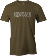 Nitro/R Men's T-Shirt, Army Green, Bowling, bowling ball, ebonite, throwback, retro, vintage, old school, tshirt, tee, tee-shirt, tee shirt.