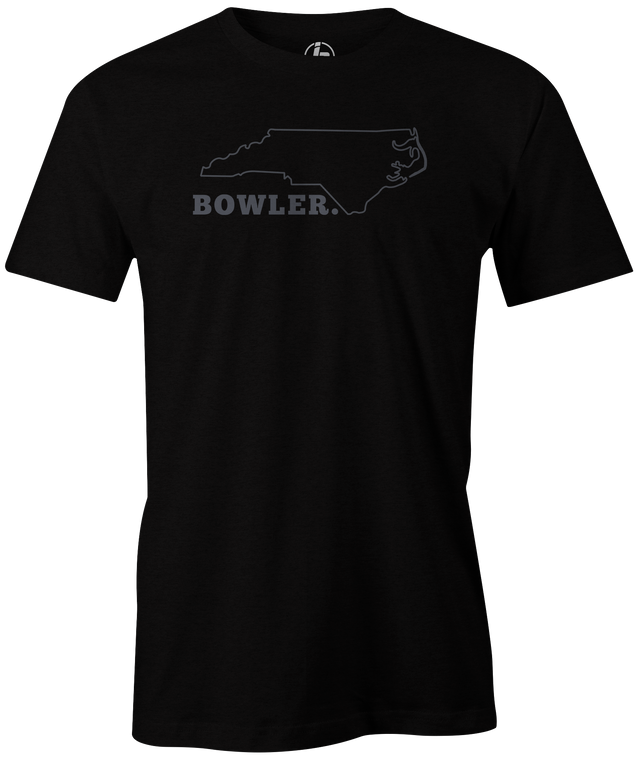 North Carolina Men's State Bowling T-shirt, Black, Cool, novelty, tshirt, tee, tee-shirt, tee shirt, teeshirt, team, comfortable