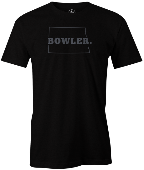 North Dakota Men's State Bowling T-shirt, Black, Cool, novelty, tshirt, tee, tee-shirt, tee shirt, teeshirt, team, comfortable