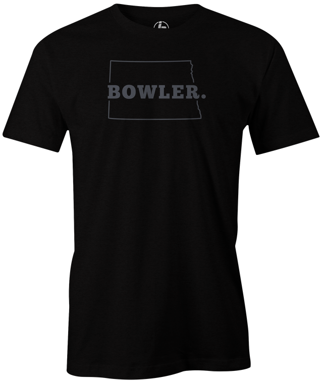 North Dakota Men's State Bowling T-shirt, Black, Cool, novelty, tshirt, tee, tee-shirt, tee shirt, teeshirt, team, comfortable