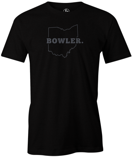 Ohio Men's State Bowling T-shirt, Black, Cool, novelty, tshirt, tee, tee-shirt, tee shirt, teeshirt, team, comfortable